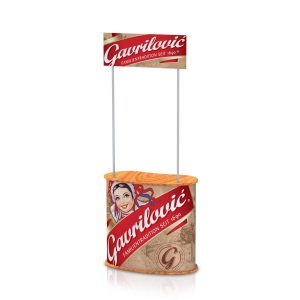 Gavrilović ovalni promo pult s headerom